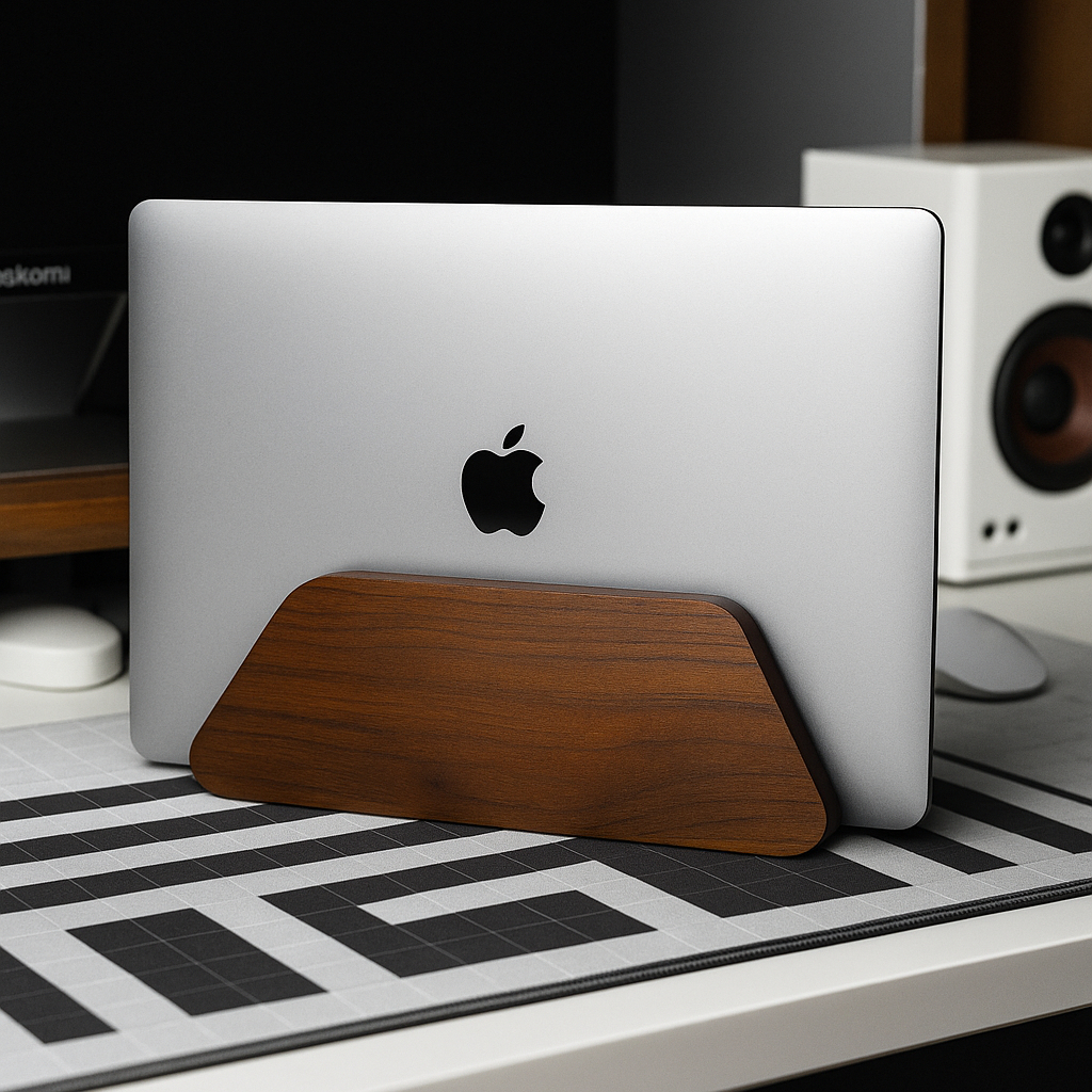 Modern Minimalist Teak Wood Vertical Laptop Stand with Guarantee ...