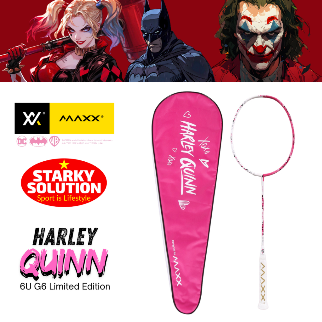 MAXX Harley Quinn Limited Edition 6U G6 Original Badminton Racket ...