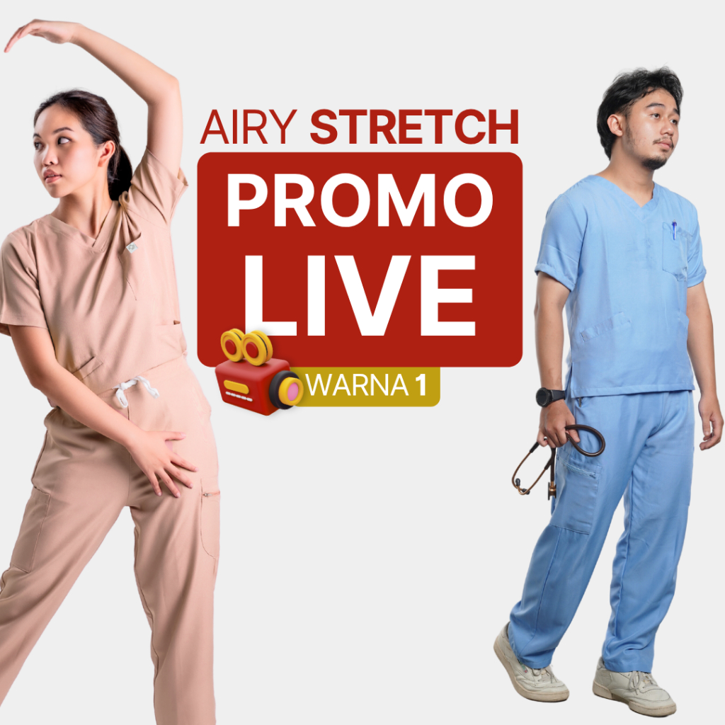 LIVE Set [AIRY STRETCH] Color 1 - Vneck Short & Long Scrub OK Guard ...
