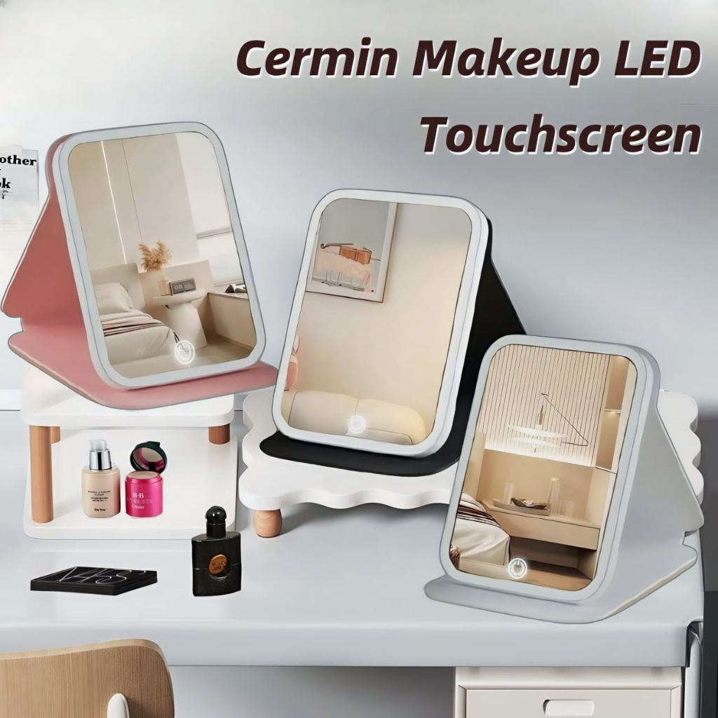 TOMBOL Mirror With LED Light | Rechargeable Square Table Makeup Mirror ...