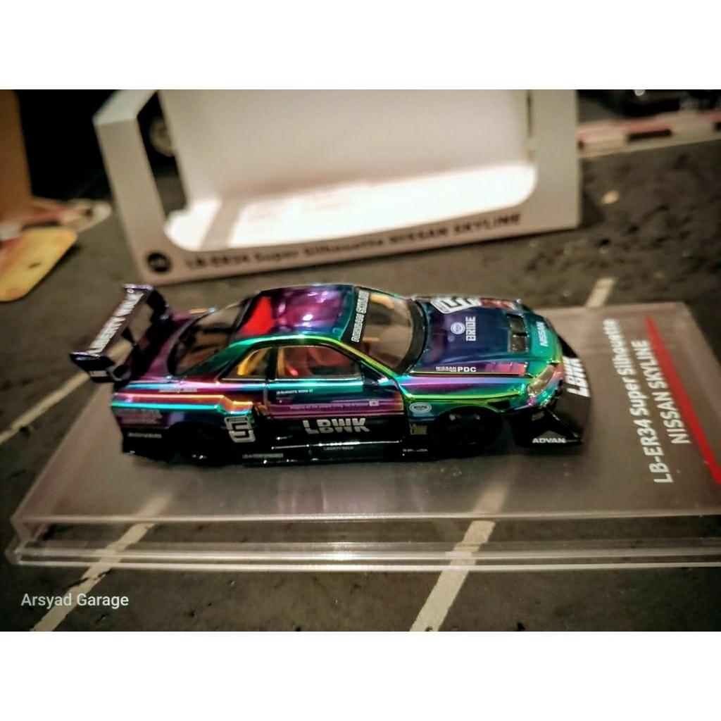Diecast CM Model LB Nissan Skyline ER34 R34 Super Silhouette Chameleon ...