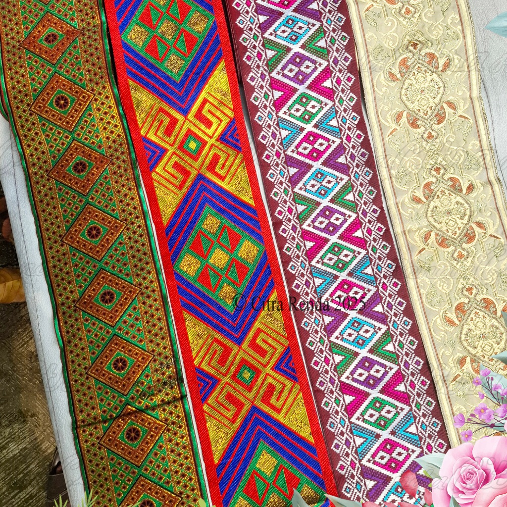 (Per Roll) PT166G Indian Ribbon Beautiful Ethnic Shawl/ 10Cm Wide ...
