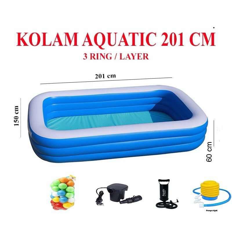 Aquatic Jumbo Children's Swimming Pool 3 Large Inflatable Family ...