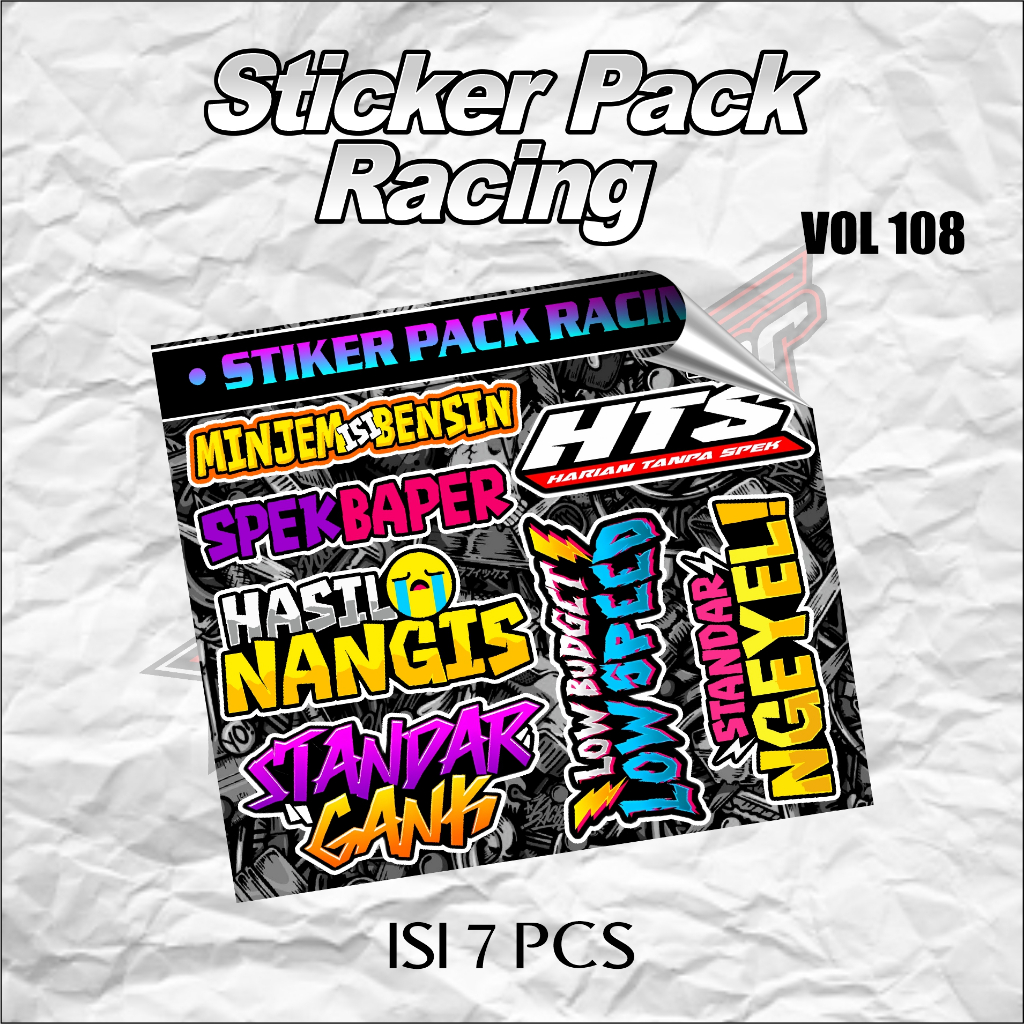 Racing Sticker Pack Contains 7 PCS – Viral & Unique Racing Words | VOL ...