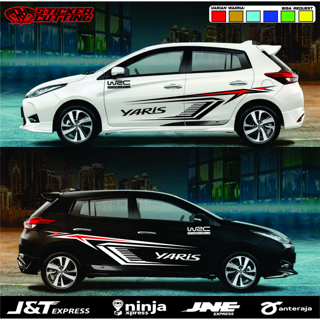 YARIS CAR CUTTING STICKERS TOYOTA YARIS SIDE BODY MINIMALIST STICKERS ...