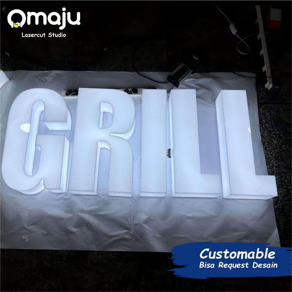 Custom Acrylic LED Embossed Letter Logo Signage – Premium 3D Backlight ...