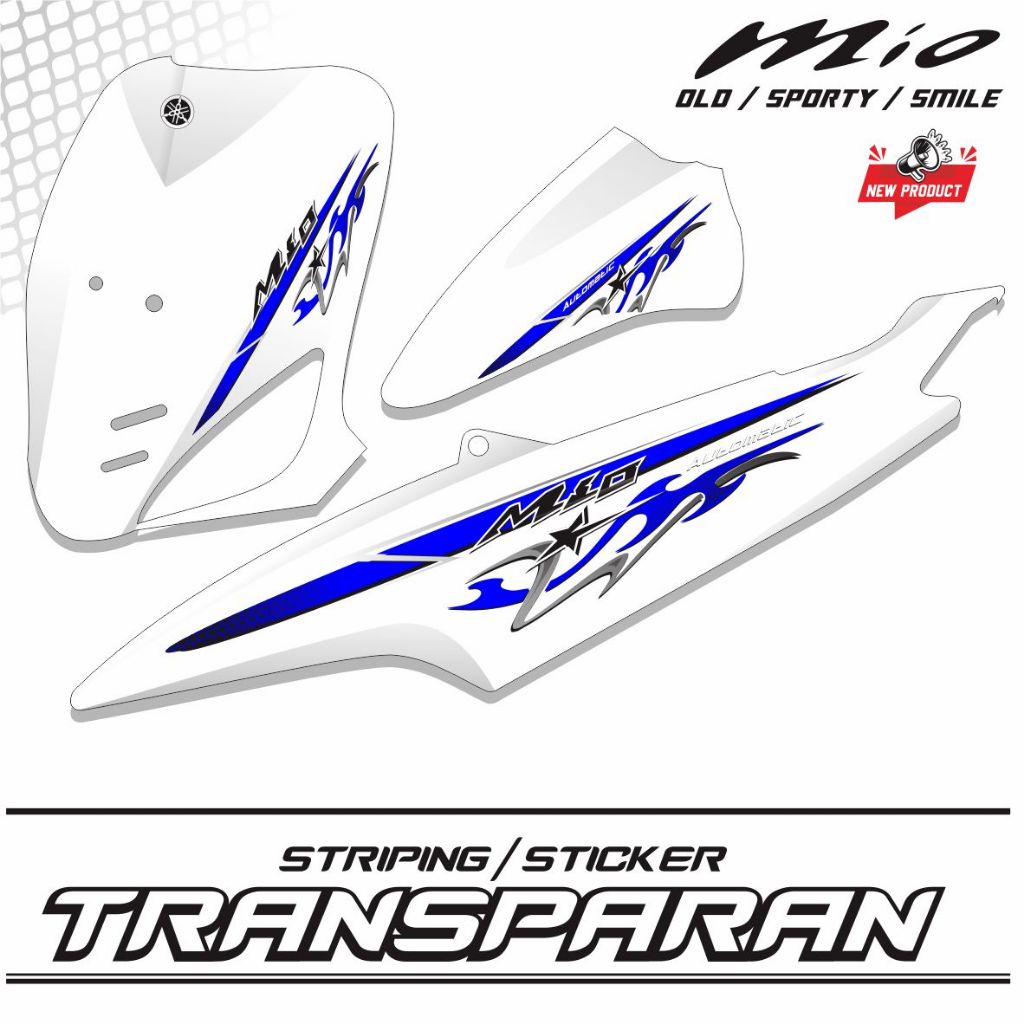 MIO OLD STRIPING STICKER MIO TRANSPARENT VARIATION MIO CARBON | Shopee ...