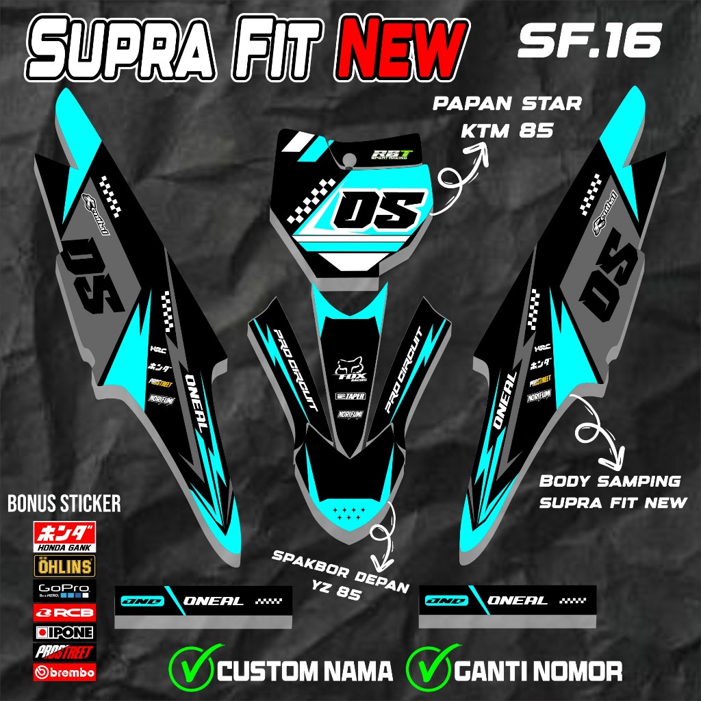 SF DECAL. Sticker RBT SUPRA FIT NEW SETCKER SEMI DECAL MOTOR RBT BEBEK ...