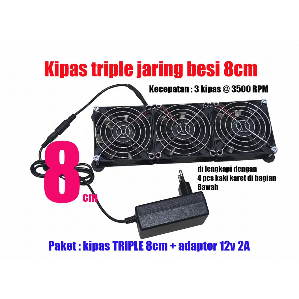 8cm 12v DC iron mesh fan cooling cooler single double triple fan ...