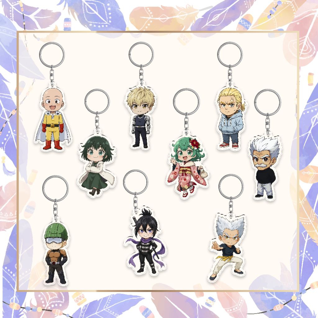 GANTUNGAN Acrylic keychain acrylic keychain one punch man chibi saitama ...