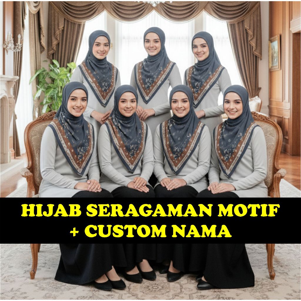MINIMAL Beautiful Motif Uniform Hijab Custom Name Community & Event ...