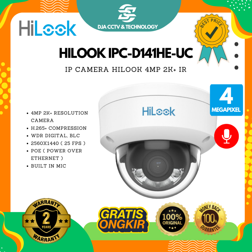 HILOOK IPC D141HE UC 4MP Fixed Dome Camera | Shopee Philippines