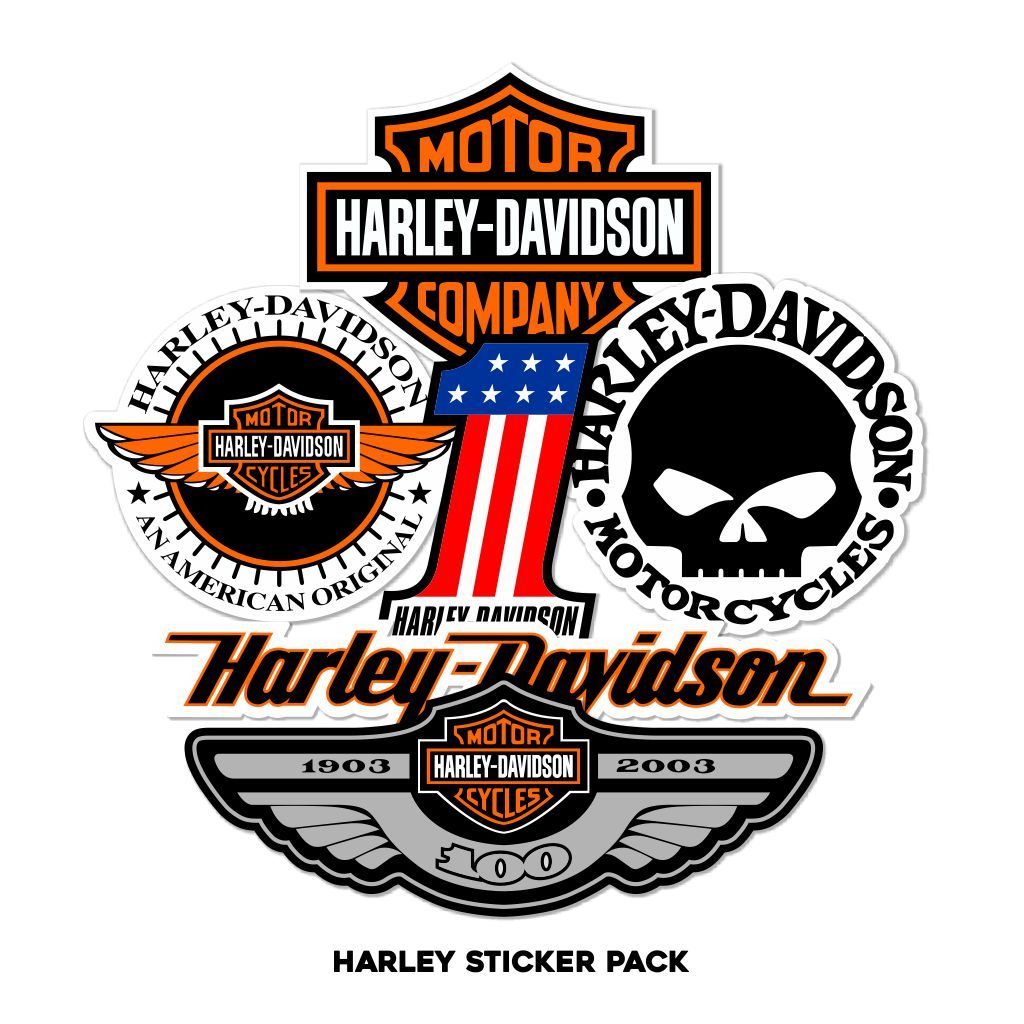 HARLEY DAVIDSON STICKER PACK GLOSSY VINYL STICKER LAMINATED KISSCUT CUT ...