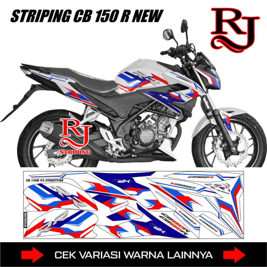 HONDA NEW CB150R STRIPING STICKER V3 NEW CB 150R MOTORCYCLE VARIATION ...