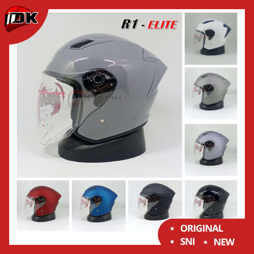 NHK R-1 R1 Elite SOLID Half Face Helmet Star White Dim Dark Grey Black ...