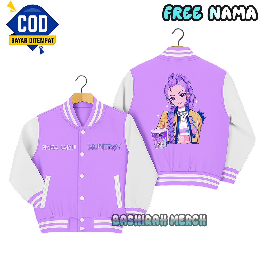 Children's varsity jacket free name rumi character huntrix kpop demon ...