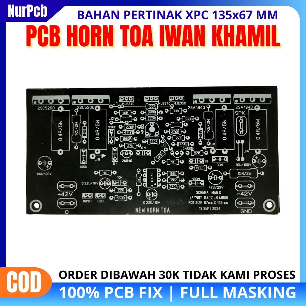 NUR PCB - PCB Power Amplifier Horn Toa – Scheema Iwan Khamil ...