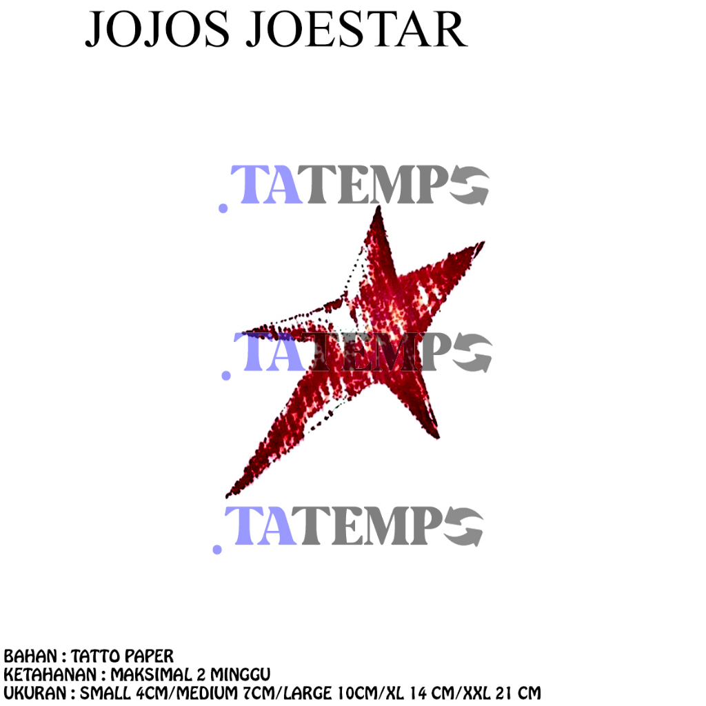 TEMPO temporary tattoo - JOJOS JOESTAR BIRTHMARK tattoo sticker ...