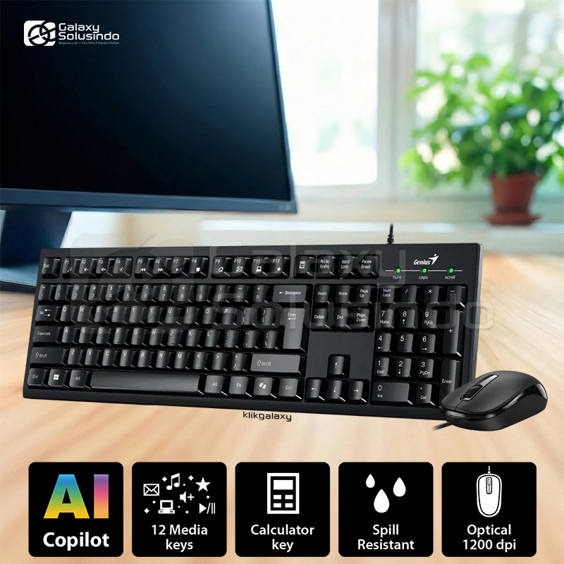 GENIUS KM-100SE Wired Keyboard and Mouse Combo - Black - GS | Shopee ...