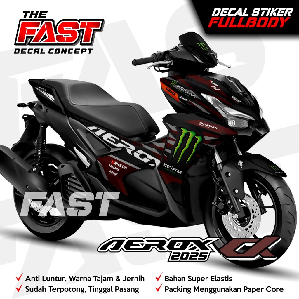 Latest Aerox Alpha Decal Stickers with Cool Livery Motif Full Body ...
