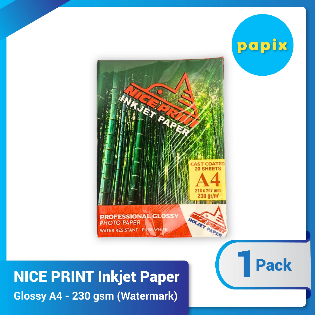 Nice Print Glossy A4 - 230 gsm (Watermark) | Shopee Philippines