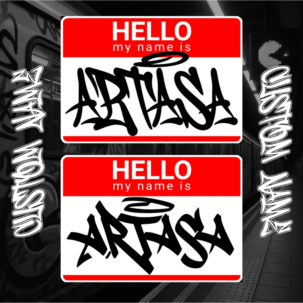 Hello My Name Is Sticker Graffiti