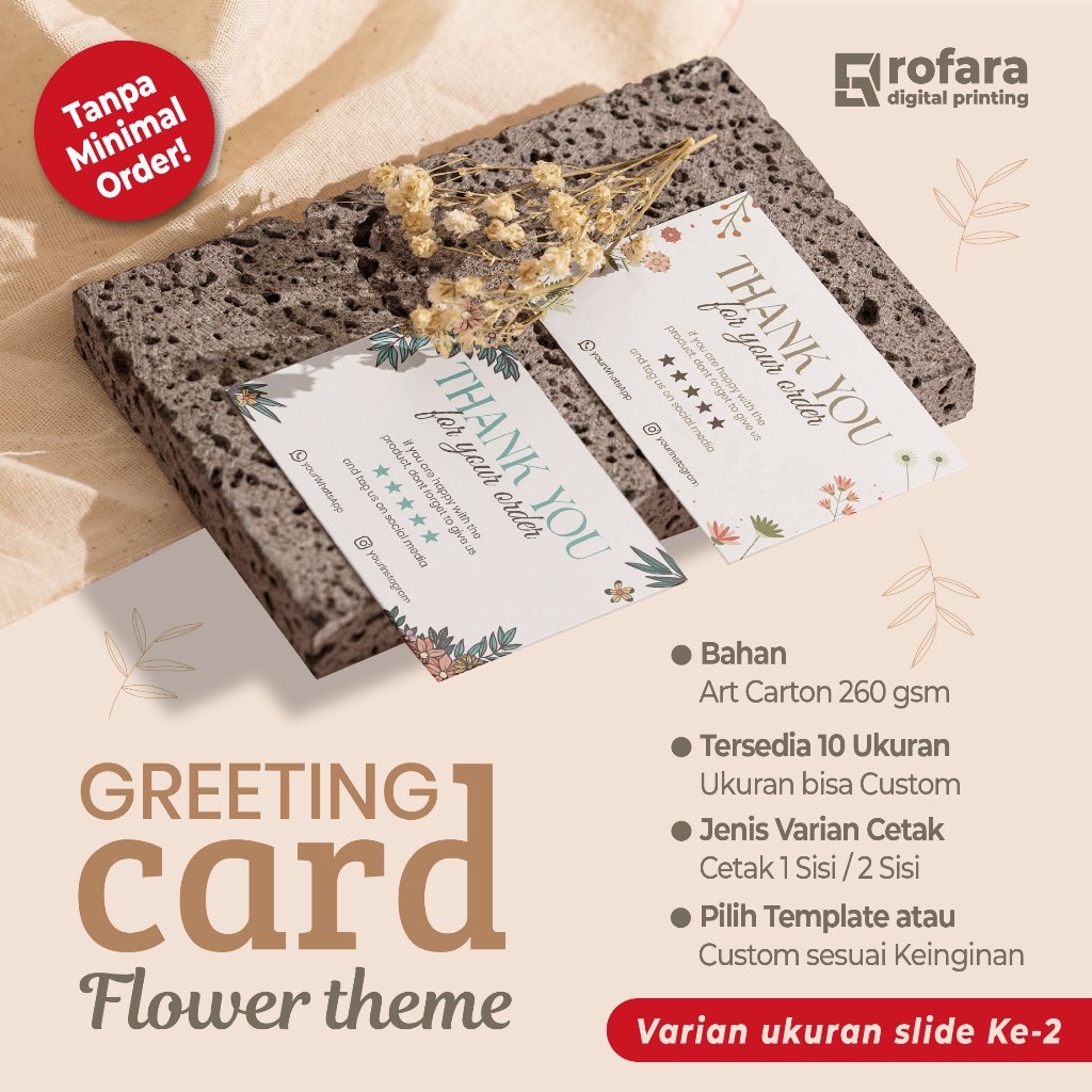 Thank You Card | Greeting Card - Art Carton Material 260 gsm - PROMO ...