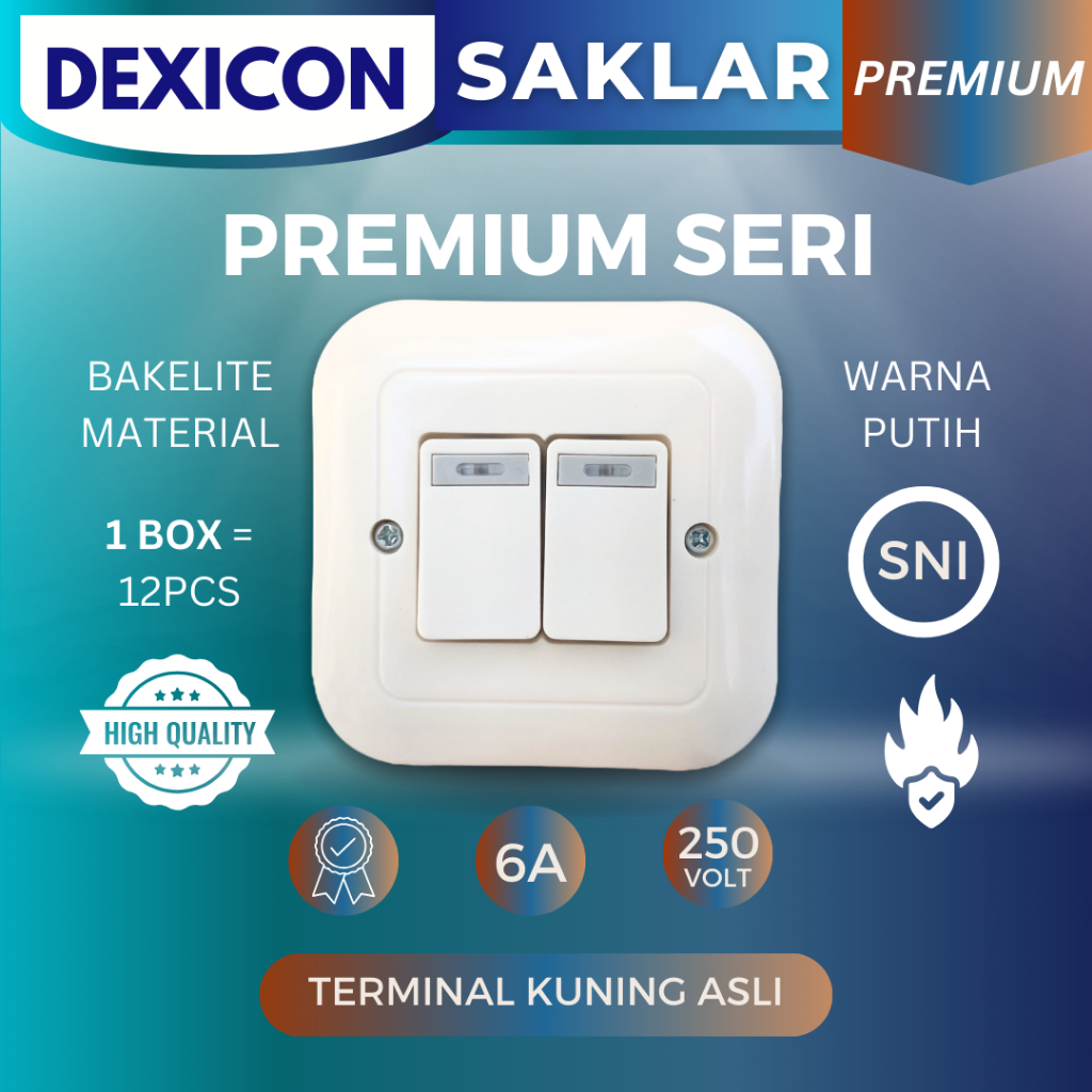 INBOW WALL SWITCH PREMIUM SERIES SERIES DOUBLE LIGHT SWITCH ON WHITE ...