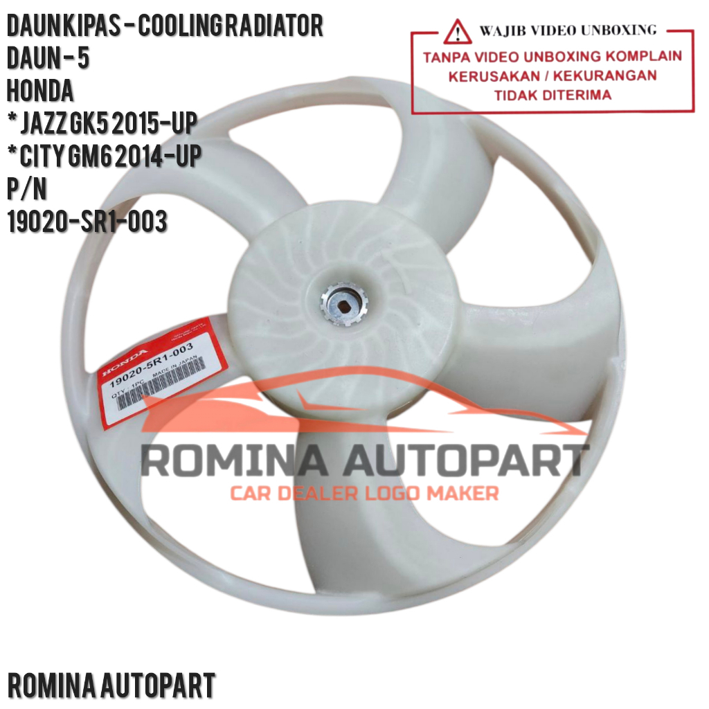 FAN COOLING RADIATOR FAN LEAF JAZZ RS GK5 CITY GM6 2015-UP | Shopee ...