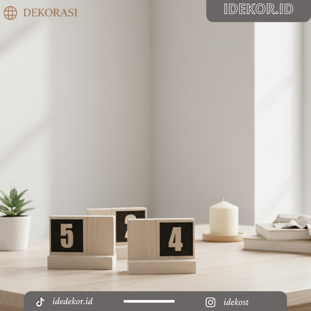 ID DECORATION Minimalist Cafe Wooden Table Numbers | Custom Aesthetic ...
