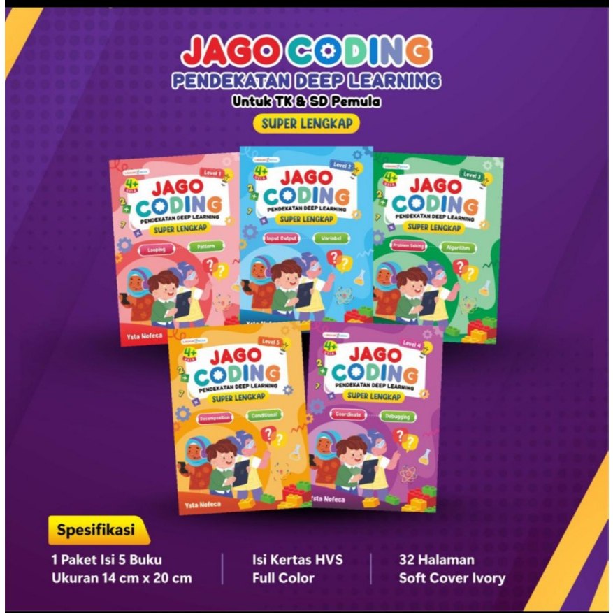 Package of 5 Deep Learning Coding Books for Kindergarten and Elementary ...