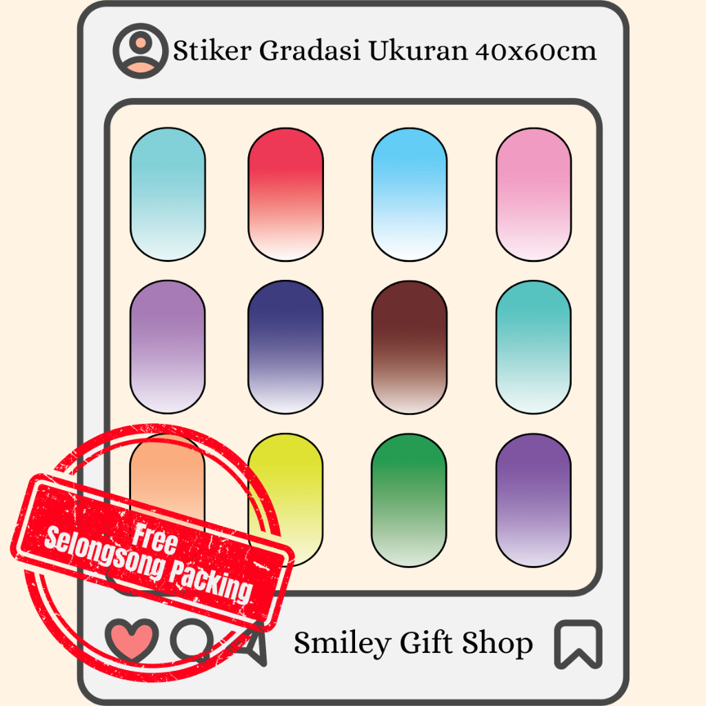 Smiley - Gradient Sticker for Acrylic Board Size 40x60cm | Shopee ...