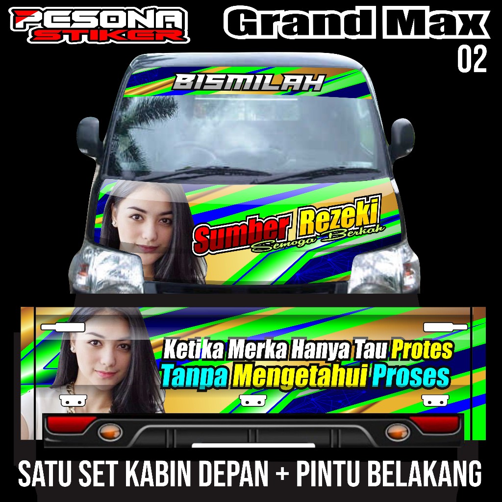 One set of front cabin decal stickers + front window + rear door of ...