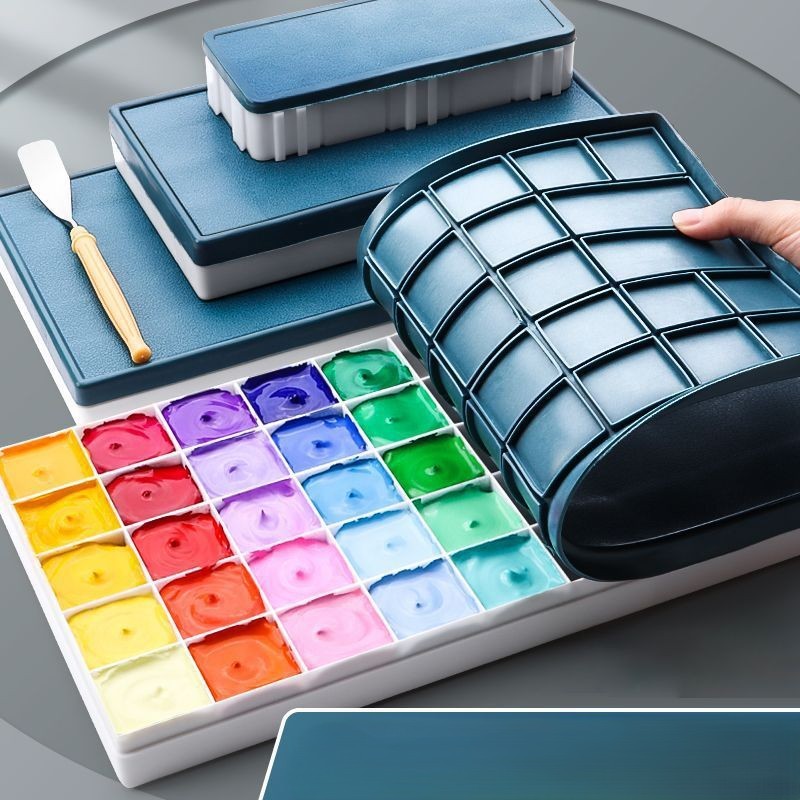 12/ Paint Storage Box Palette 24/36/48 - Acrylic Watercolor Rubber ...