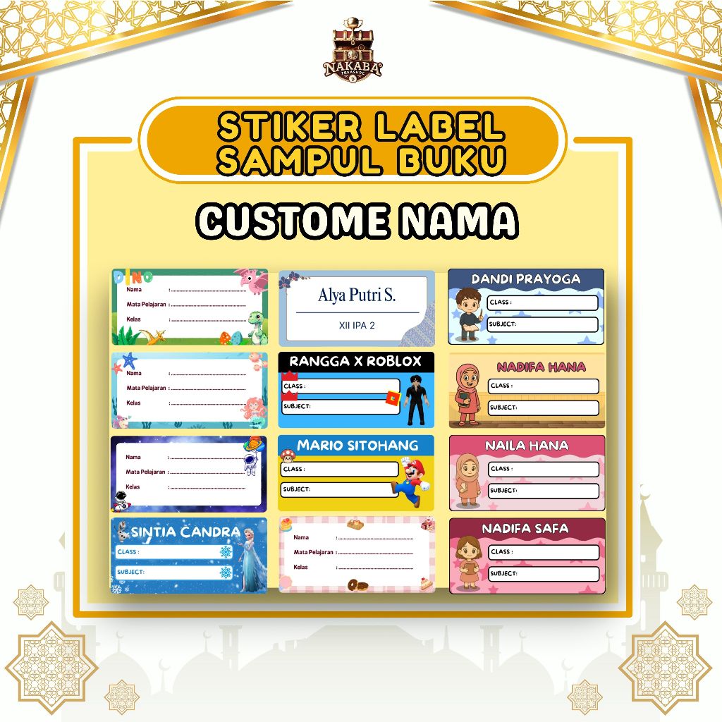 (Contents 44 Pcs) Custom Textbook Label Stickers, School Names ...
