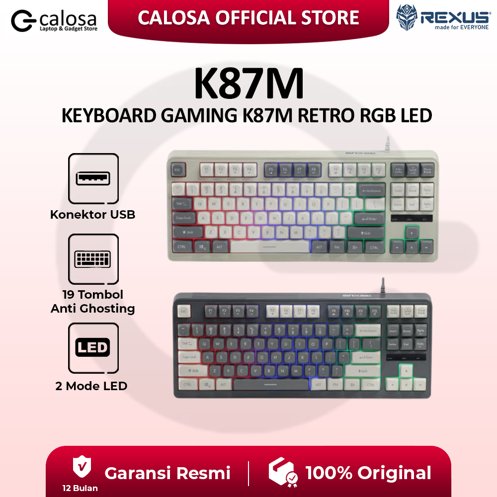 Rexus Battlefire K87M Retro Classic RGB LED Gaming Keyboard | Shopee ...