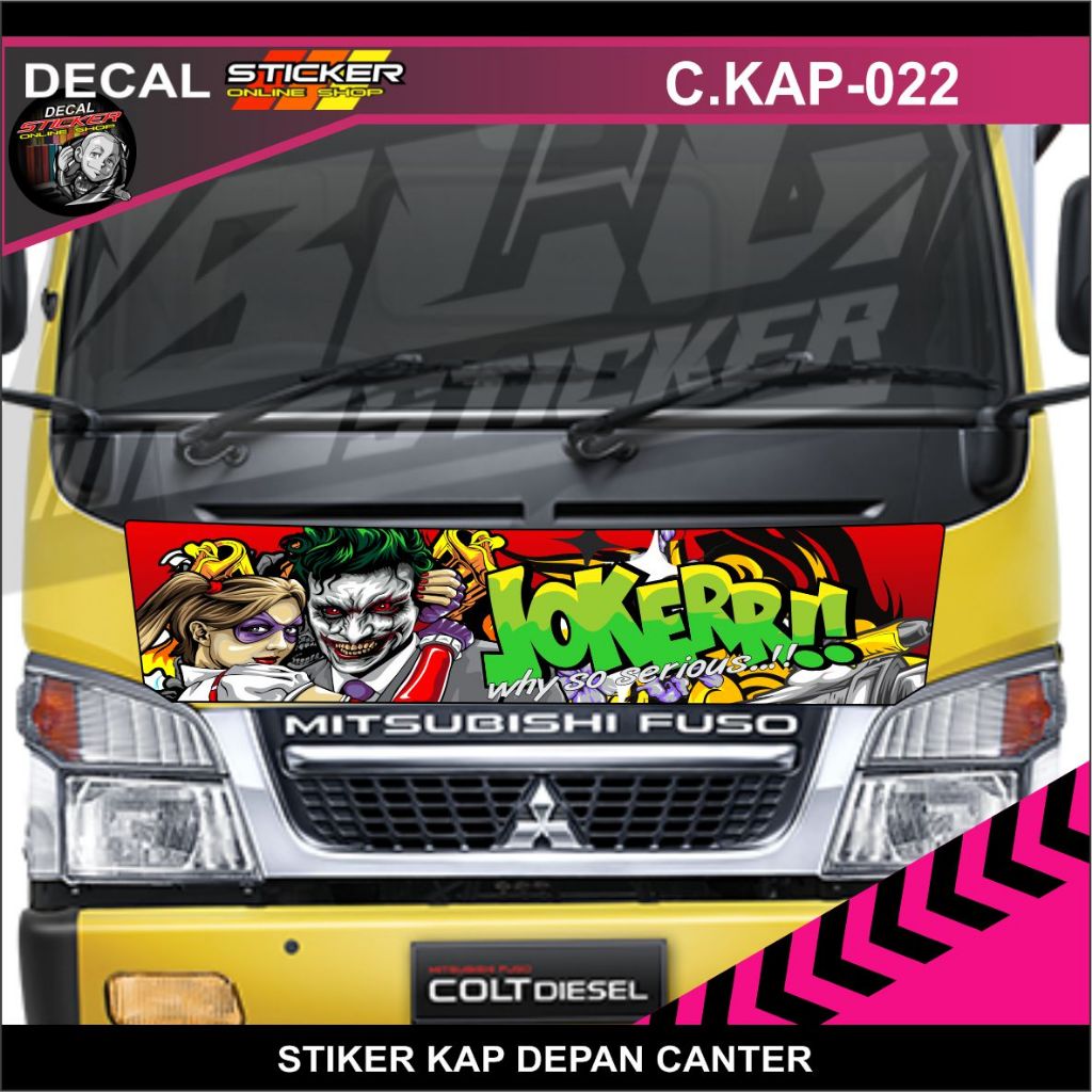 FRONT HOOD STICKER FOR CANTER TRUCK DECAL MOTIF COOL CAR STICKERJoker ...
