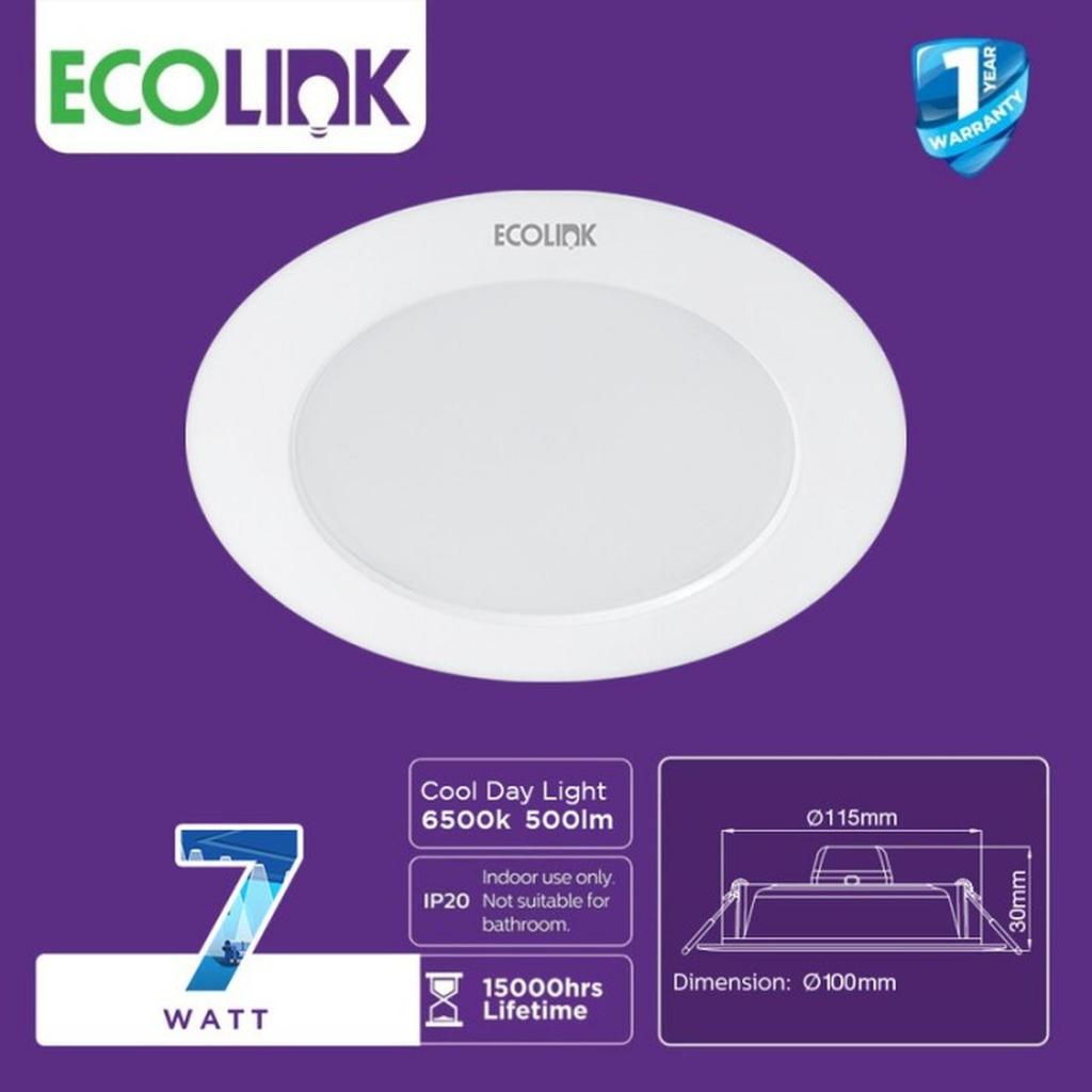 ECOLINK LED DOWNLIGHT EDL 7W 6500K | Shopee Philippines