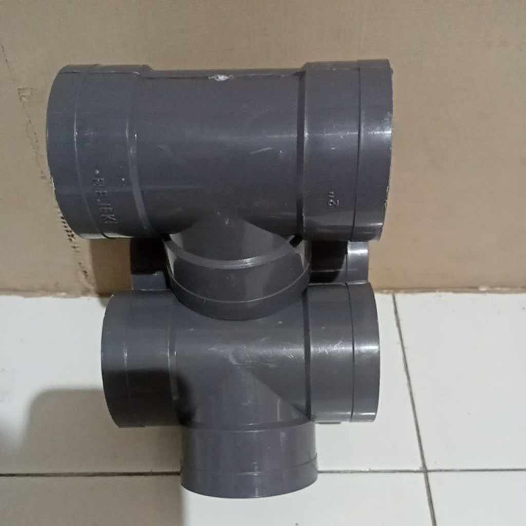 Tee 2 inch (type A2) standard PVC pipe connection pipe fitting paralon ...