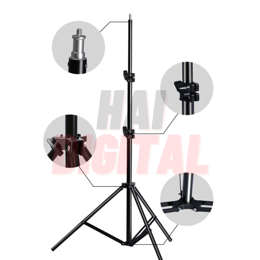 Tripod Light Stand Lighting Studio Photo Lamp Pole 5 Sections 350cm 350 ...