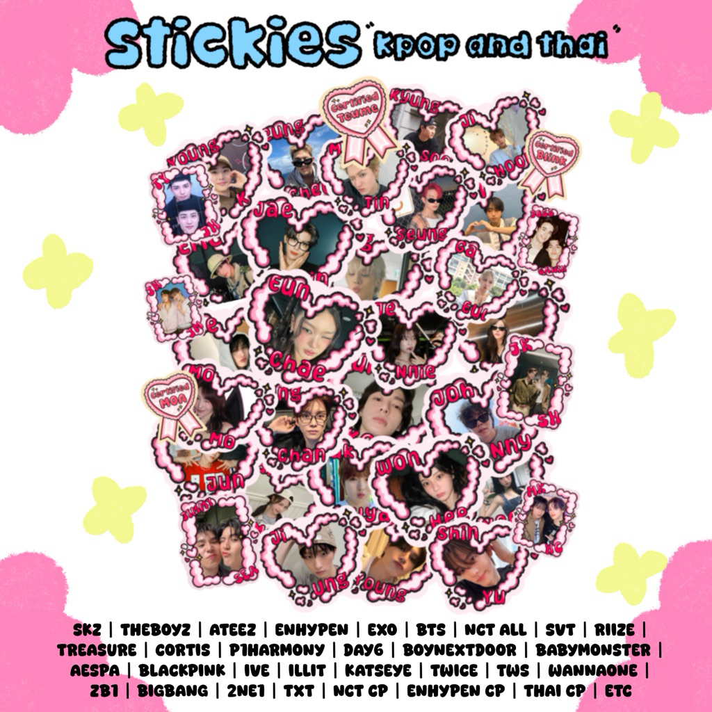KPOP AND THAI CP GLITTER STICKERS (CORTIS, SVT, ENHYPEN, EXO, NCT ...