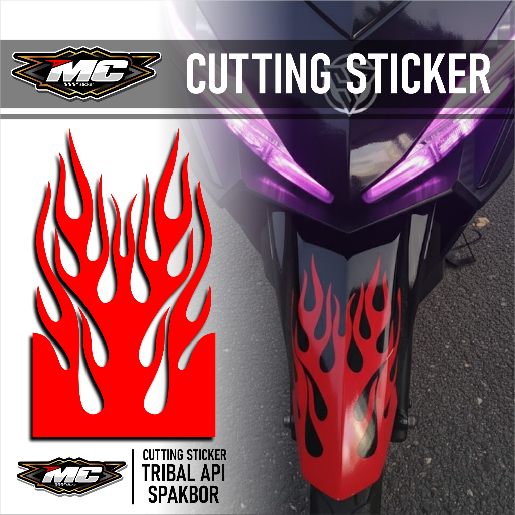 MERAH Motorcycle Front Fender Fire Sticker Motorcycle Fire Tribal ...