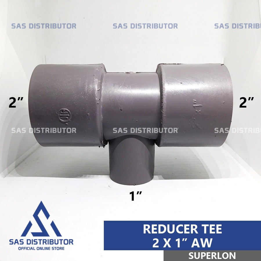 Vlok Tee 2 x 1 inch PVC Superlon Reducer Tee 2 x 1