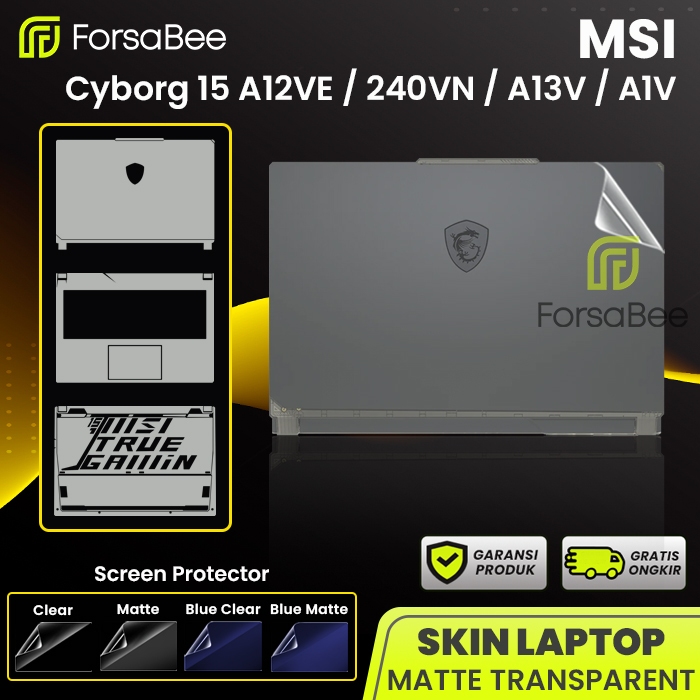 LAYAR FORSABEE - Skin Protector for MSI Cyborg 15 A12VE-240VN A13V A1V ...
