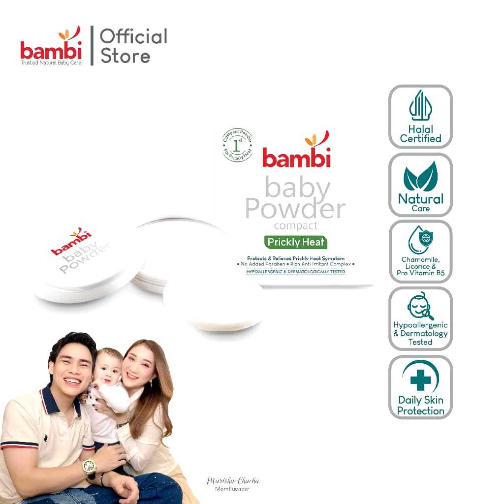 Bambi Baby Powder Compact Prickly Heat Prickly Heat Treats Itching and ...