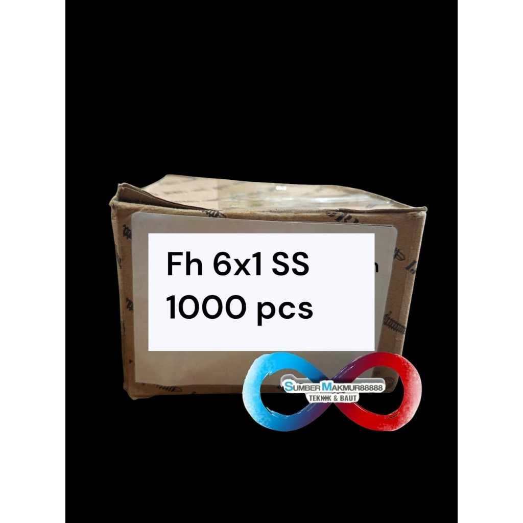 BOX - tapping screws (fh) 6x1 inch STAINLESS STEEL contents 1000 pcs ...