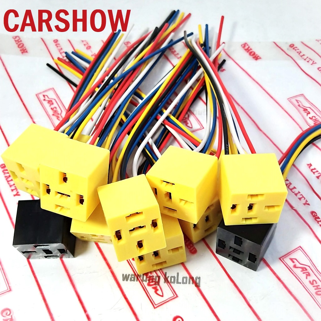 CAR SHOW Relay socket 5 wires Yellow plastic PVC socket Relay | Shopee ...