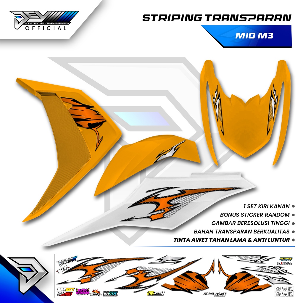 YAMAHA MIO M3 TRANSPARENT STRIPING | VIETNAM STYLE LIS MOTIF | BODY ...