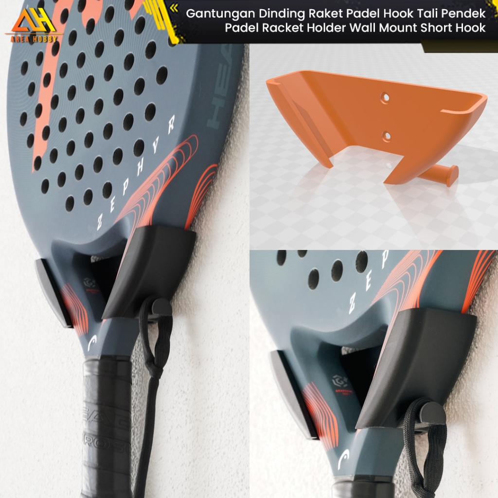 GANTUNGAN Padel Racket Wall Hanger with Short RopeHOOK - Padel Racket ...