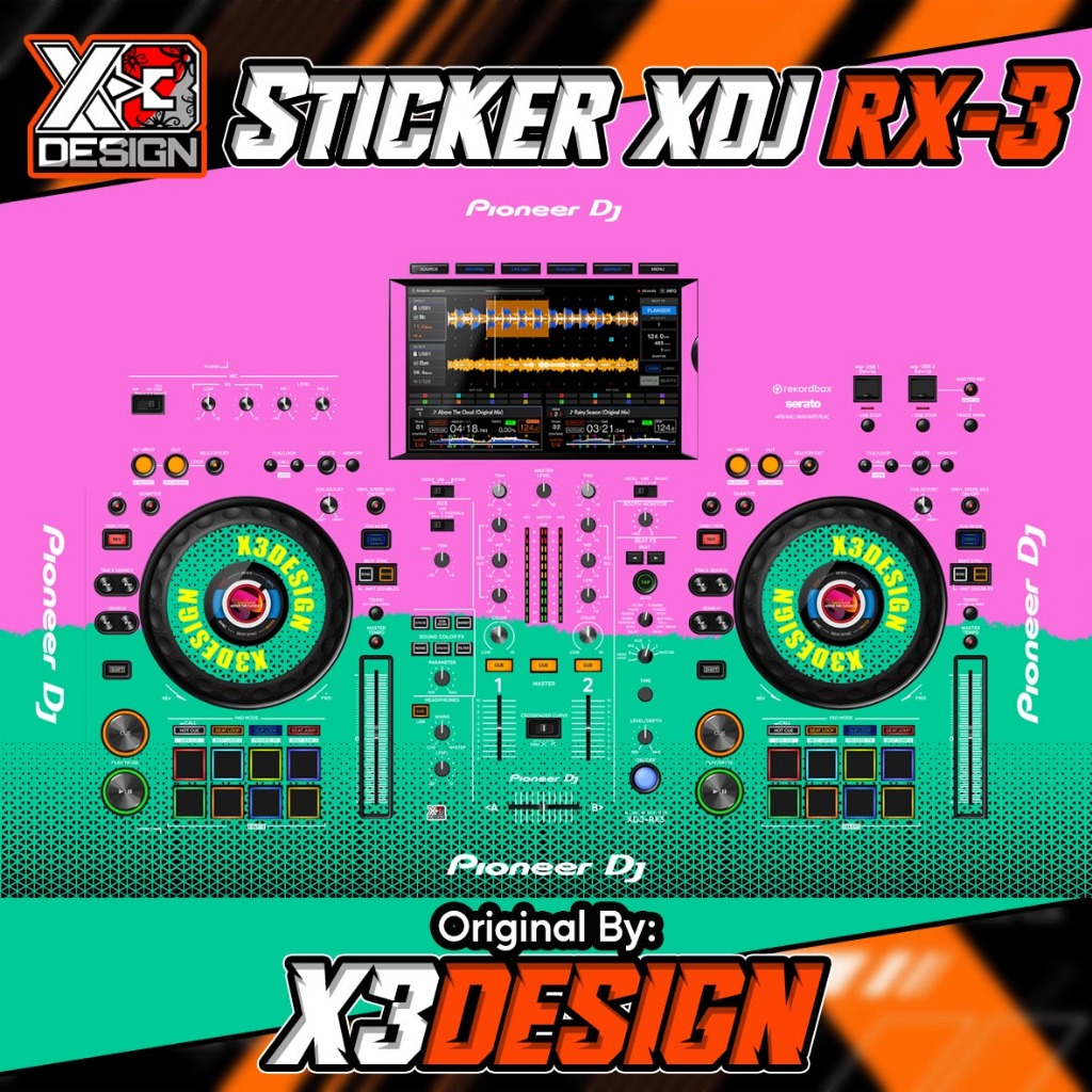PIONEER XDJ-RX3 DJ EQUIPMENT/SKIN STICKERS ALL COLOR & CUSTOM VARIANTS ...